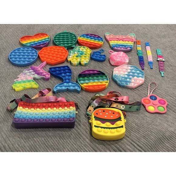 POP IT Fidget Toys Spinners Geometric Sensory Stress Relief Toys Lot Pocketbook - Picture 2 of 8